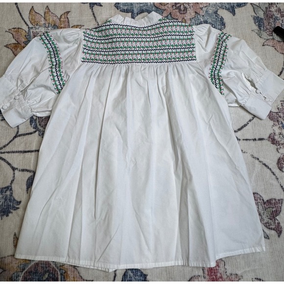 The Shirt Rochelle Behrens Embroidered Saylor Blouse Top Tuckernuck Small - Picture 6 of 11